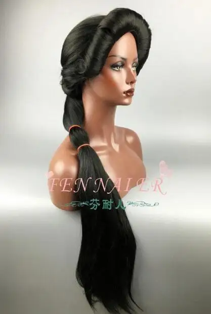 

Wig NEW Anime Jasmine Princess Long Black Wigs Classic Party Cosplay Wig free shipping