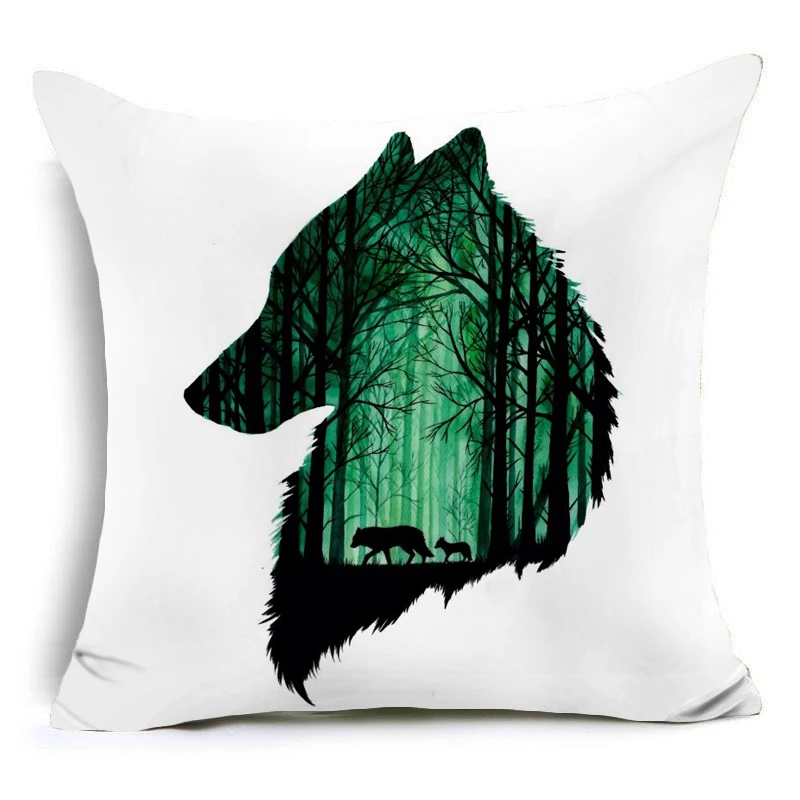 

Hyha Howling Wolf Cushion(No Filler) Jerry LoFaro Leader Pillow Polyester Cushions Home Cojines Decorativos Pillows