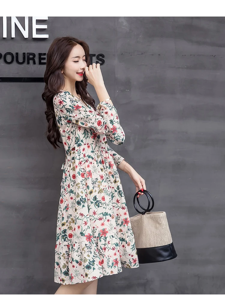 Summer 2018 Elegant Celebrity Pregnant Women loose Plus Size Short Sleeve Chiffon Casual V-neck Women Dresses (18)