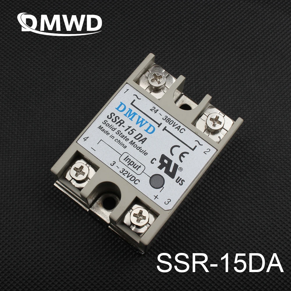 

TOP BRAND DMWD 1pcs Free shipping solid state relay SSR-15DA 15A actually 3-32V DC TO 24-380V AC SSR 15DA relay High quality