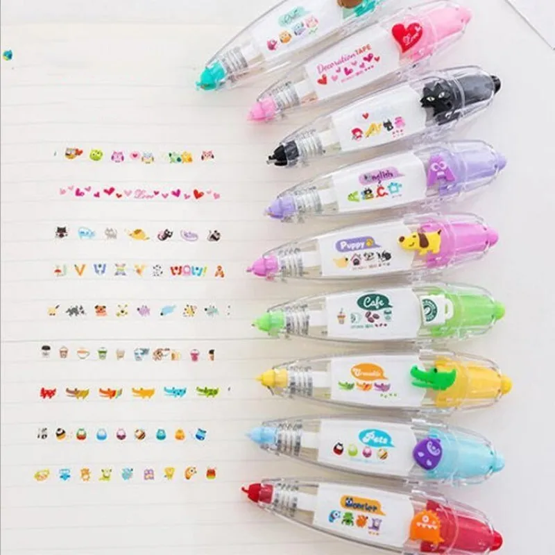 cheap Korea Creative diy funny Correction Tape Sticker Cute Cartoon Book Decorative Student Supply Novelty Toys gift
