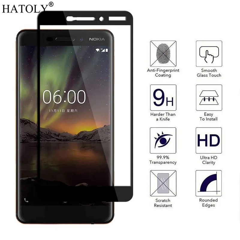2pcs Glass For Nokia 6.1 Tempered Glass Screen Protector For Nokia 6.1 Full Cover Glass For Nokia 6.1 6 2018 Glass Film HATOLY 2pcs Glass For Nokia 6.1 Tempered Glass Screen Protector For Nokia 6.1 Full Cover Glass For Nokia 6.1 6 2018 Glass Film HATOLY