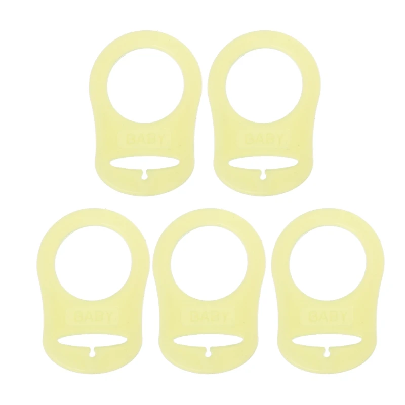 5 шт разноцветные силиконовые детские пустышки держатель для соски Зажим адаптер для мам кольца - Цвет: Цвет: желтый