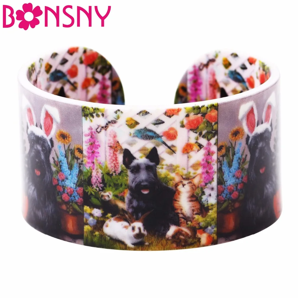 Bonsny акриловые браслеты для собак модные с животными женщин новинка 2017 весенне