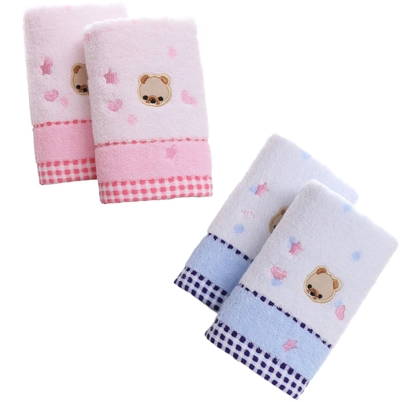 2 Pcs Baby Hand Towels Washcloths Cute Cartoon Wipe Cloth Newborn Stuff ...