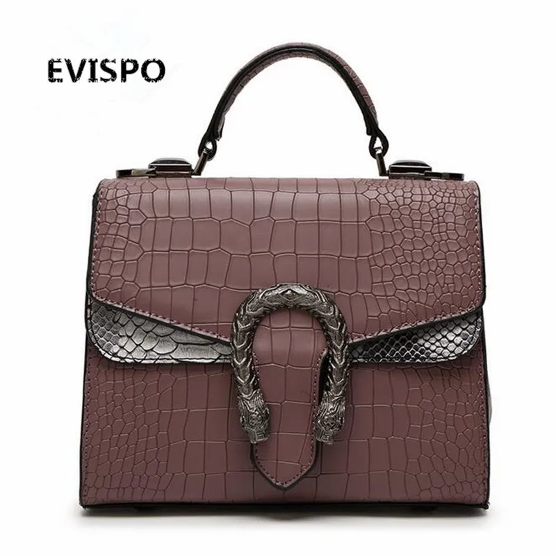 brand women handbag PU leather tote bag female classic crocodile pattern prints shoulder bags ladies handbags messenger bag