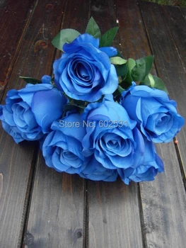 

SPR 9 English Roses Wedding artificial flowers Bouquet 6 Colors Available silk flower table flower Bride holding flowers