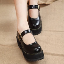 Creepers-zapatos planos para mujer, mocasines para mujer con plataforma JK Mary Jane, estilo gótico, de talla grande 9 10, 2021