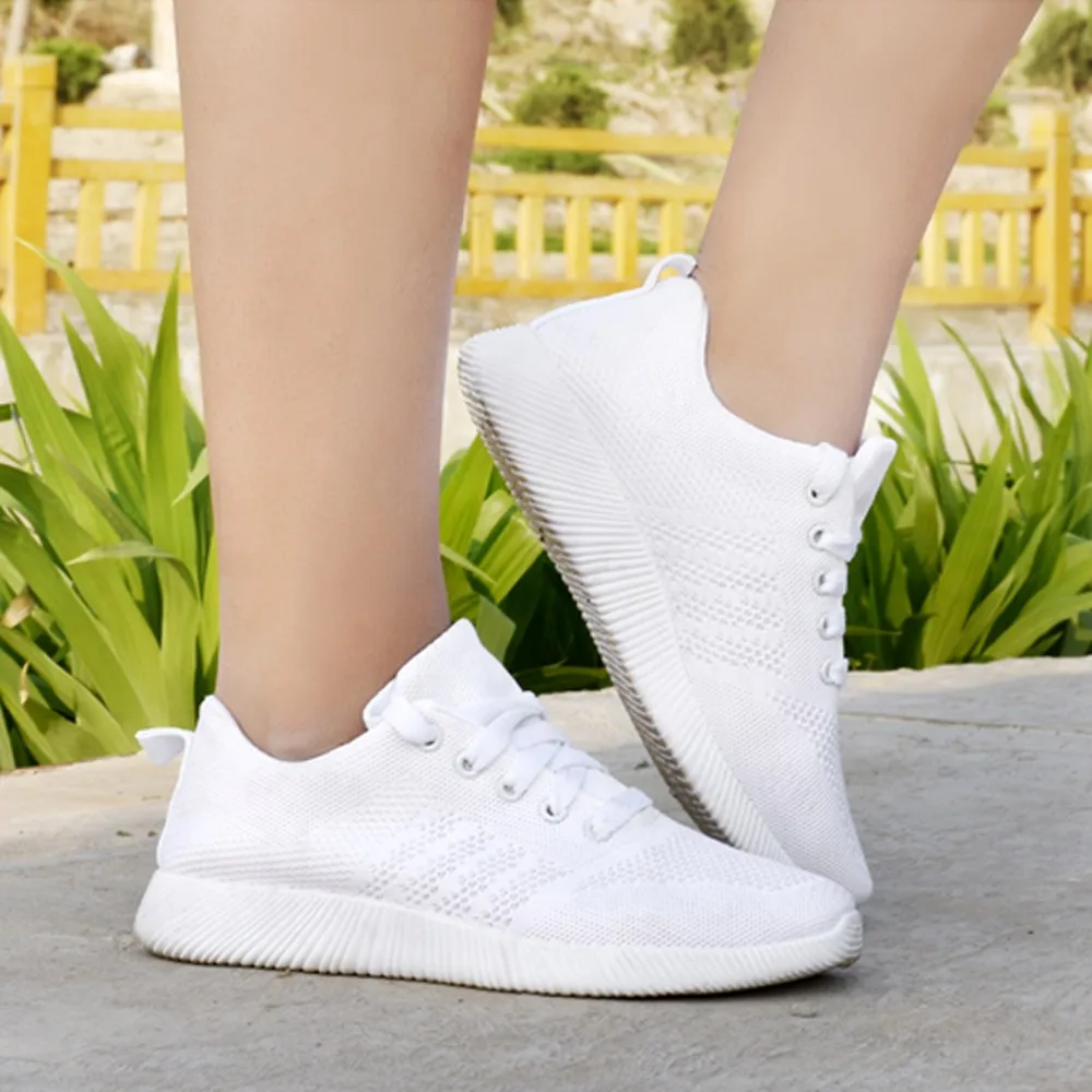 Брендовые новые модные детские кроссовки, дышащие амортизирующие резиновые женские кроссовки на шнуровке на плоской подошве, Удобная Спортивная повседневная обувь# ES