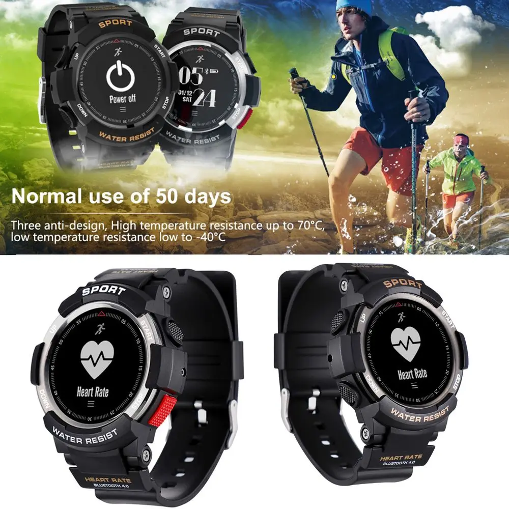 F6 Smartwatch IP68 Waterproof Bluetooth 4.0 Dynamic Heart Rate Monitor Smart watch For Android Apple Smart Phone Best-Selling