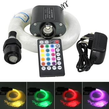 

New 16W RGBW Fiber optic star ceiling kit mixed 335/430strands optical fiber cable Sound Active Music Active Control