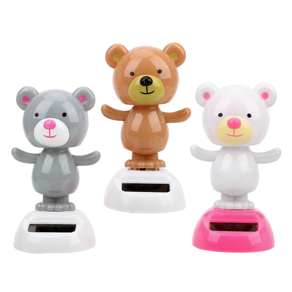 

Car Ornament Swinging Bobble Doll Toy Interior Accessories Dashboard Decoration Solar Powered Cute Bear Dancing Toy