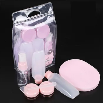 

KESMALL 7PCS/Set Durable Refillable Bottles Set Travel Package Cosmetics Contanier Pressing Spray Bottle Makeup Tools Kit CO920