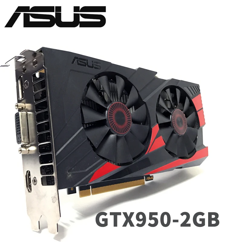 Asus GTX 950 OC 2GB GT950 GTX950 2G D5 DDR5 128 бит видеокарты nVIDIA PCI Express 3 0 компьютерные PC настольные