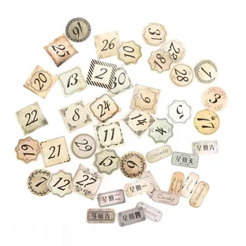 

45 pcs/box Creative Vintage Word Number Notebook Sticker Scrapbook Decoration DIY Album Post Paper Stickers