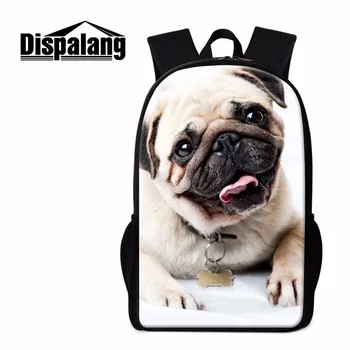 

Dispalang Pug Dog Backpack for Teenagers Cute Animal Print Girly Rucksacks Lightweight Schoolbag Boys Shoulder Bookbag Mochilas