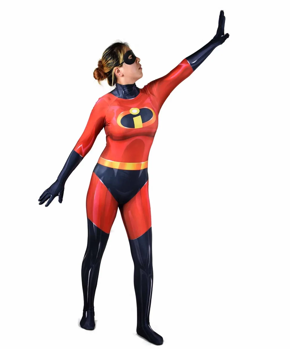Суперсемейка костюм для косплея Elastigirl супергерой zentai боди унисекс взрослых на