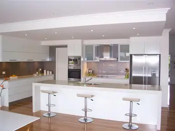 

2016 popular L shaped kitchen cabinet with island in center
