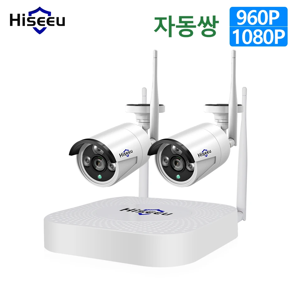 

Hiseeu 4CH 960P/1080P IP Camera Wifi Wireless CCTV camera System 2pcs 1.3MP 2MP waterproof outdoor security kit cctv extendable