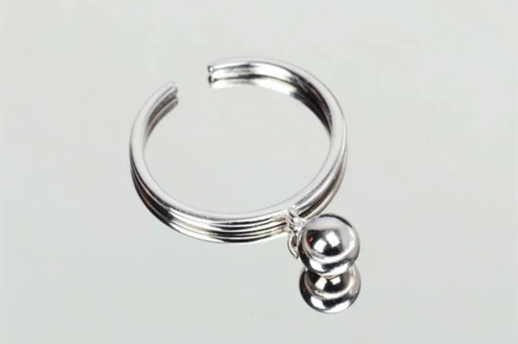 Модные Винтажные серебряные бусины 925 Пробы Кольца для женщин, ювелирные изделия, регулируемый размер, обручальное кольцо S925, античное кольцо