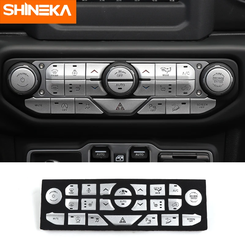 SHINEKA внутренние молдинги для Jeep Wrangler Sahara JL 2018 2019 наклейка кнопки Центрального