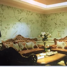 Классический стиль Элегантный Ручная роспись шелковые обои цветы с птицами обои широкий выбор мотивов и фона опционально