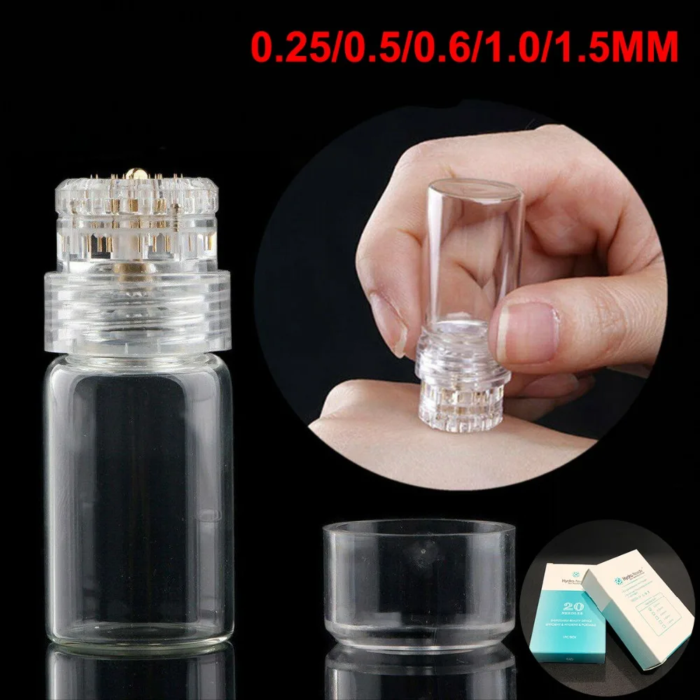 

[Update]HYDRA Needle 0.25/0.5/0.6/1.0/1.5mm 20 Micro Titanium Tips Bottle Derma Stamp Needles Facial Skin Care Anti Aging