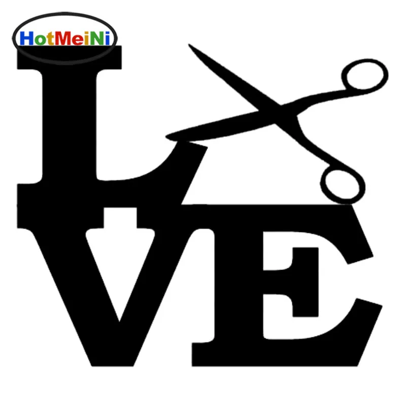 HotMeiNi Scissors Love funny Car Sticker for Truck Window Vinyl Decal