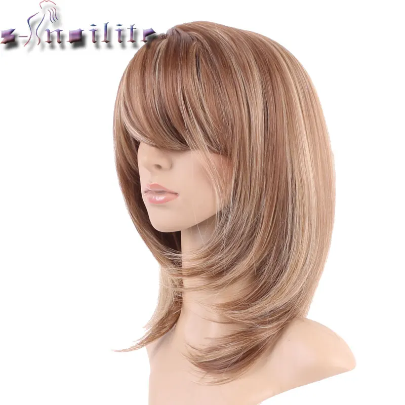 S-noilite длинные прямые волосы парики термостойкие синтетические парики для Черный Белый для женщин 100% натуральный женский волос штук