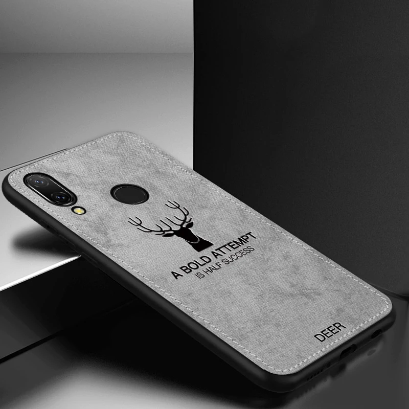 Funda trasera dura para Huawei Nova 3 funda de tela desgastada para Huawei Nova 3i Fundas de teléfono funda de tela de Marco suave