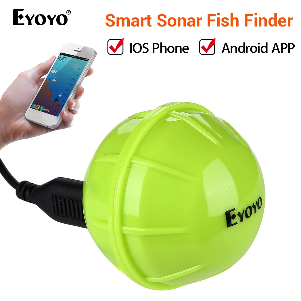 

Eyoyo E1 Wireless Fish Finder Portable Sonar Sensor Echo Sounder Bluetooth Depth Sea Lake Fish Detect Device iOS Android