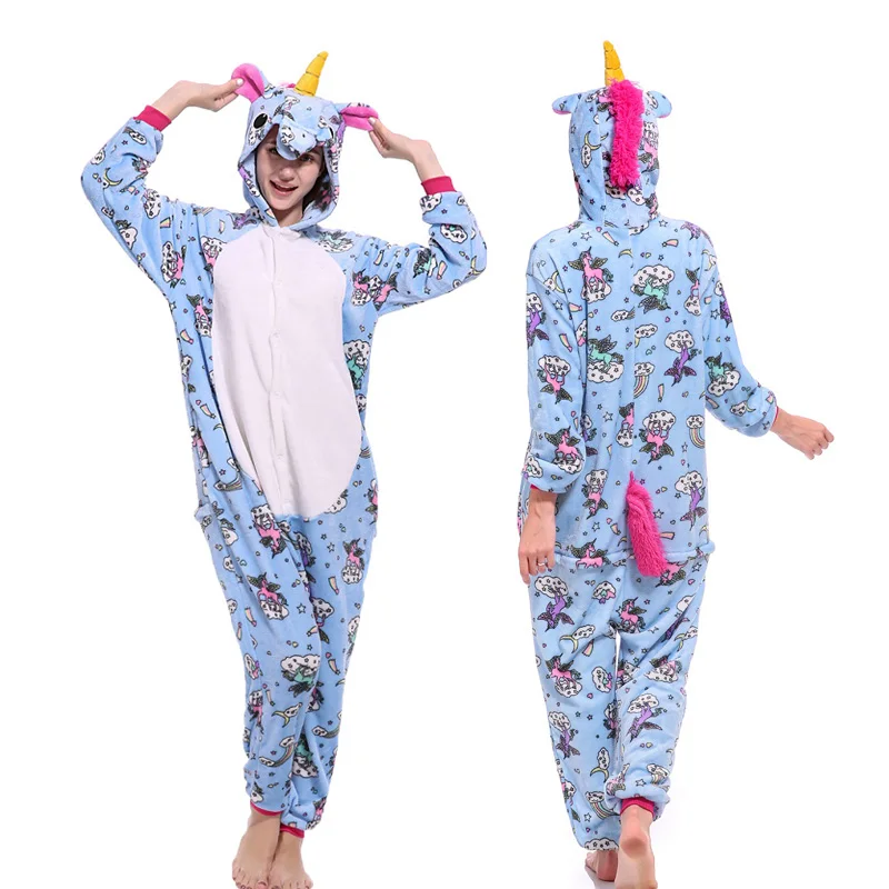 

New Flannel Women Pajamas Animal Unicorn Panda Totoro Pegasus Pijamas Cartoon Cosplay Winter Comfortable Adult Sleepwear Onesies