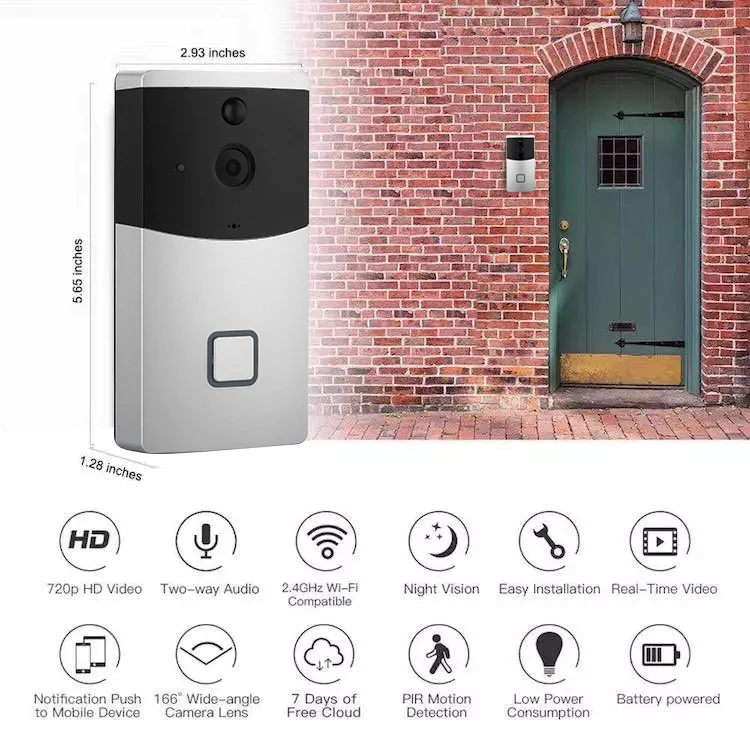 

Smart Video Doorbell Wireless WiFi Door Bell IR Visual Camera Record Security System