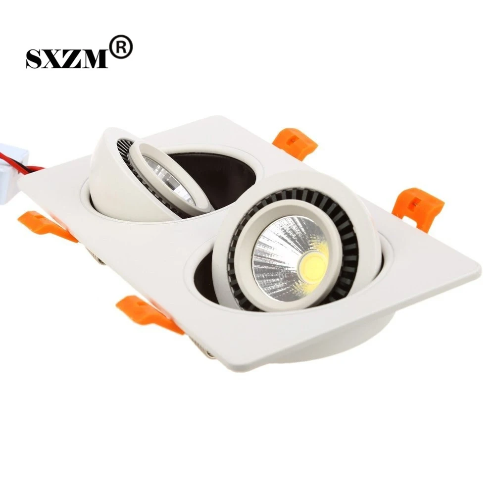 

SXZM 2X7W Double Heads COB LED light 360 Degree Rotary Recessed LED Ceiling light warm white/white/Nature white with led driver