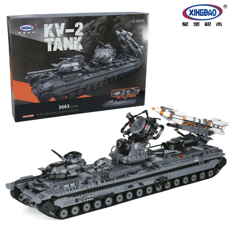 XingBao 06006 Creative MOC Military Series The KV-2 Tank Set children Educational Building Blocks Bricks Toys Model Gifts kaizi red alert 3 series soviet apocalypse tank military model building educational toy for children brinquedo christmas gifts