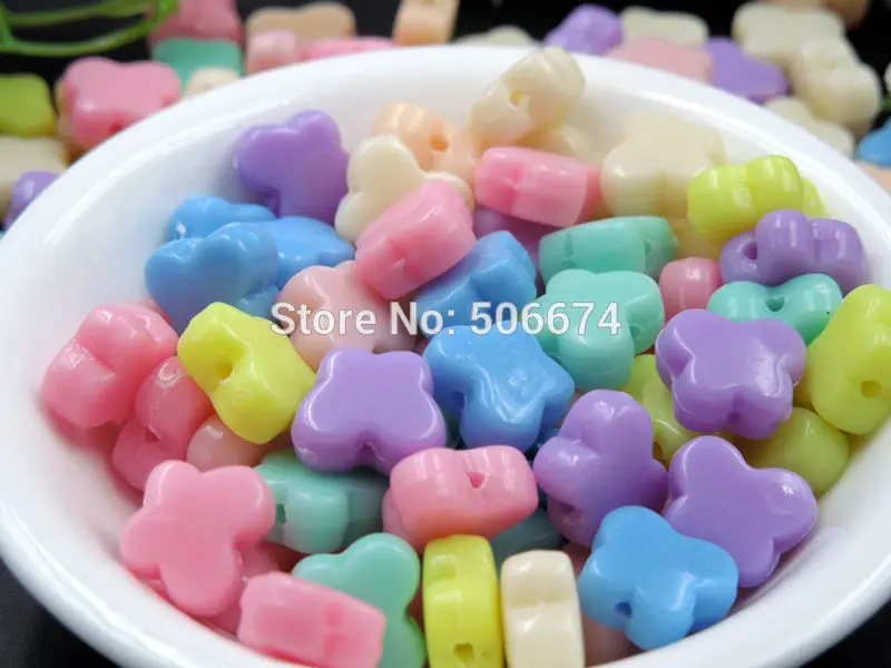 

5/10mm 30pcs candy beads colors burtterfly Random color Spacer loose Beads For Jewelry Making diy charm european splastic beads