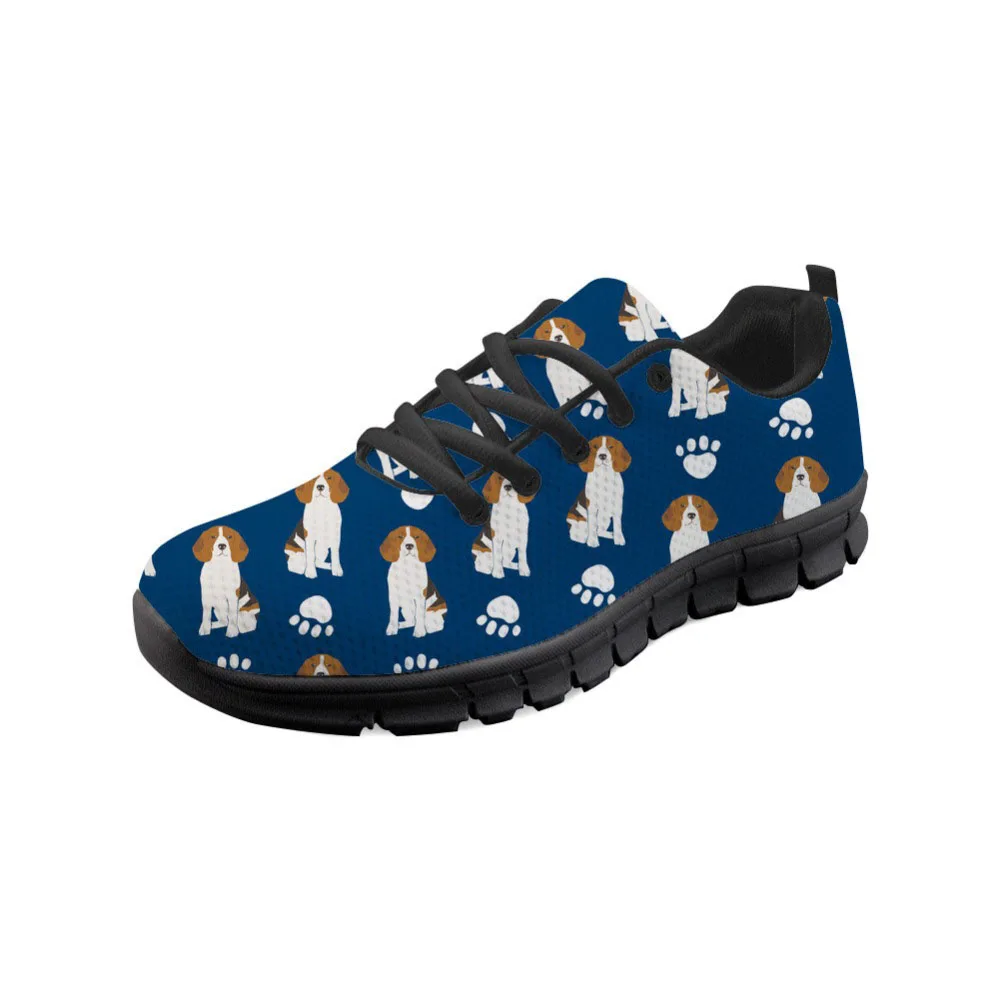 

Women Sneakers 2018 Cute Beagle Dog Print Fashion Lightweight Breathable Lace-up Outdoor Casual Shoes Tenis Feminino