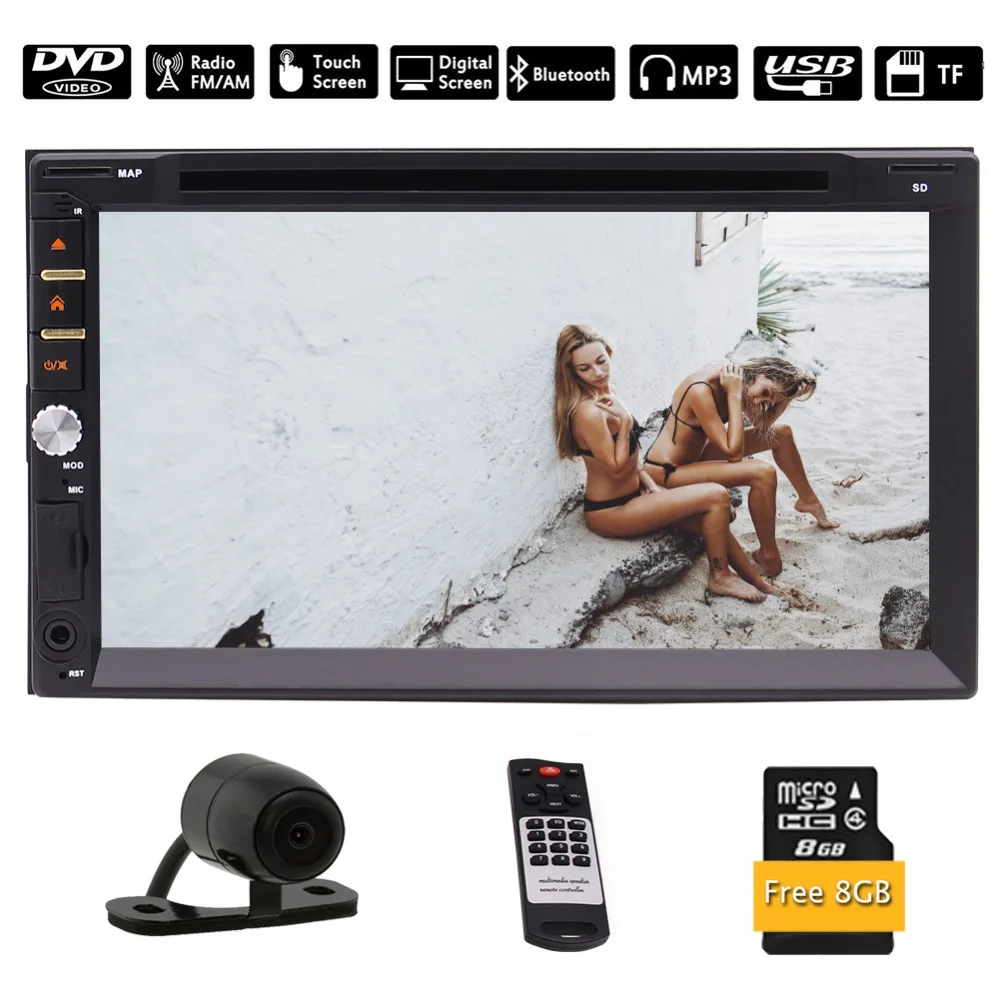 

EinCar 7'' LCD Multimedia Double Din In Dash Car Stereo Head Unit GPS Navigation Bluetooth CD/DVD Player & USB+Backup camera