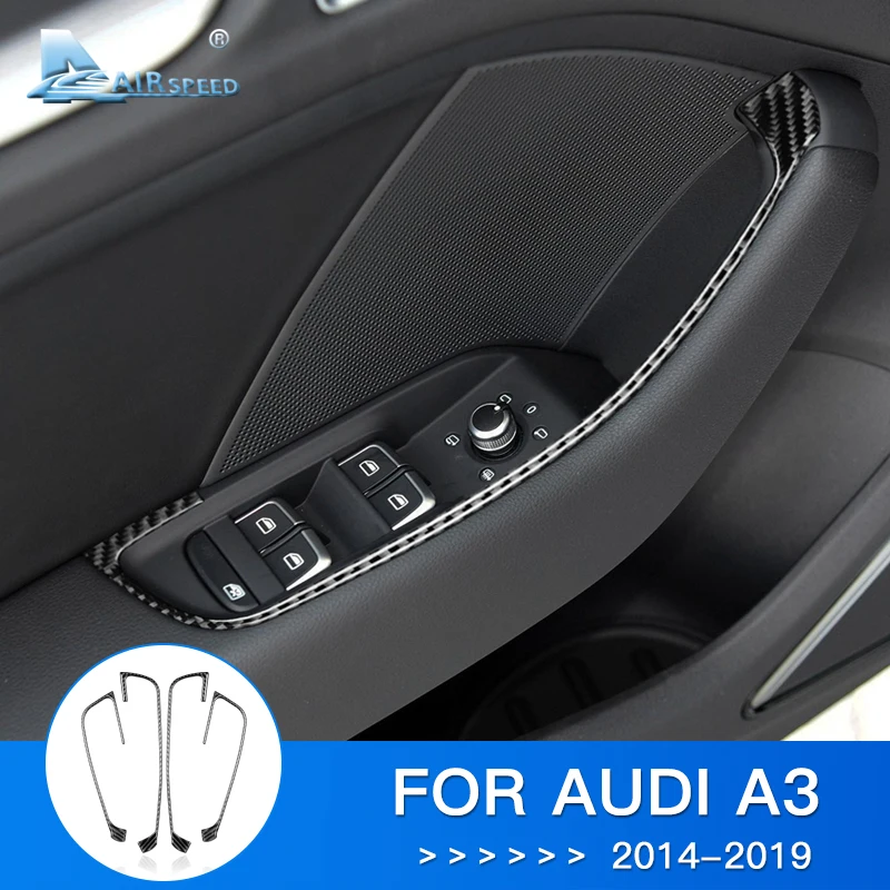 

Airspeed for Audi A3 Accessories 8V 8P Audi A3 Sticker for Audi A3 Carbon Fiber Interior Trim Door Window Button Frame Stickers