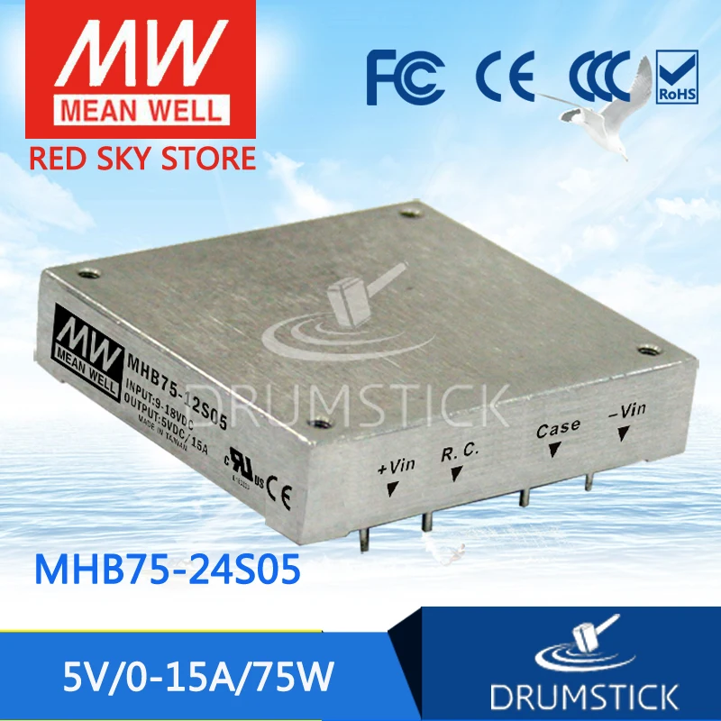 

MEAN WELL MHB75-24S05 5V 15A meanwell MHB75 5V 75W DC-DC Half-Brick Regulated Single Output Converter