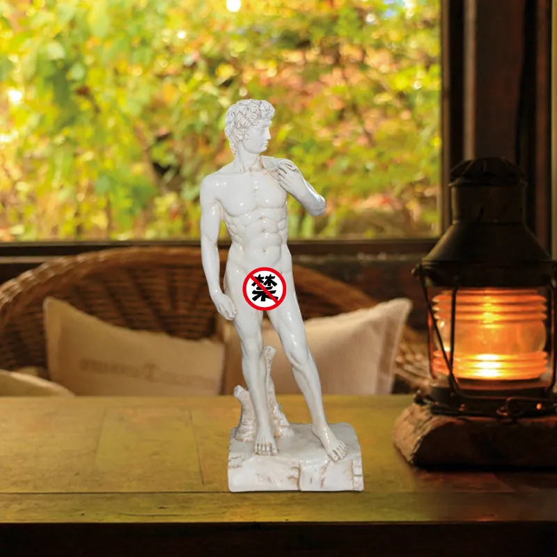 Статуя Давида бюста микеланжело Buonarroti Смола ремесленника ТВ кабинет мягкая мебель гостиной украшения подарок 54 см L2176
