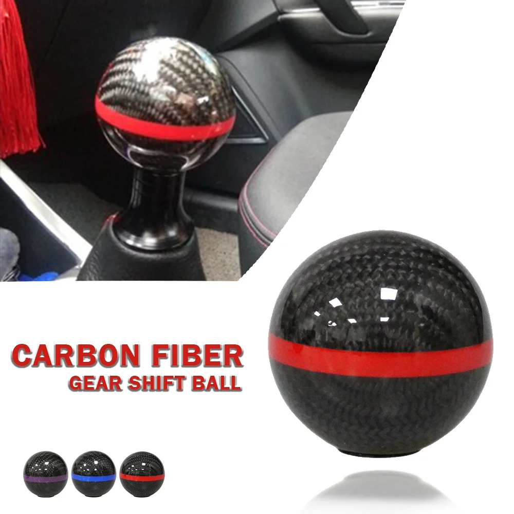 

free shipping for universal car ball Gear Shift Knob Carbon fiber Racing Stick Cool gift Acrylic Shift Knob