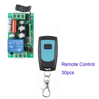 

AC 220V 1CH 10A Relay RF Remote Control Switch wireless Light Switch Remote Switch 1pcs Receiver + 30pcs Transmitter