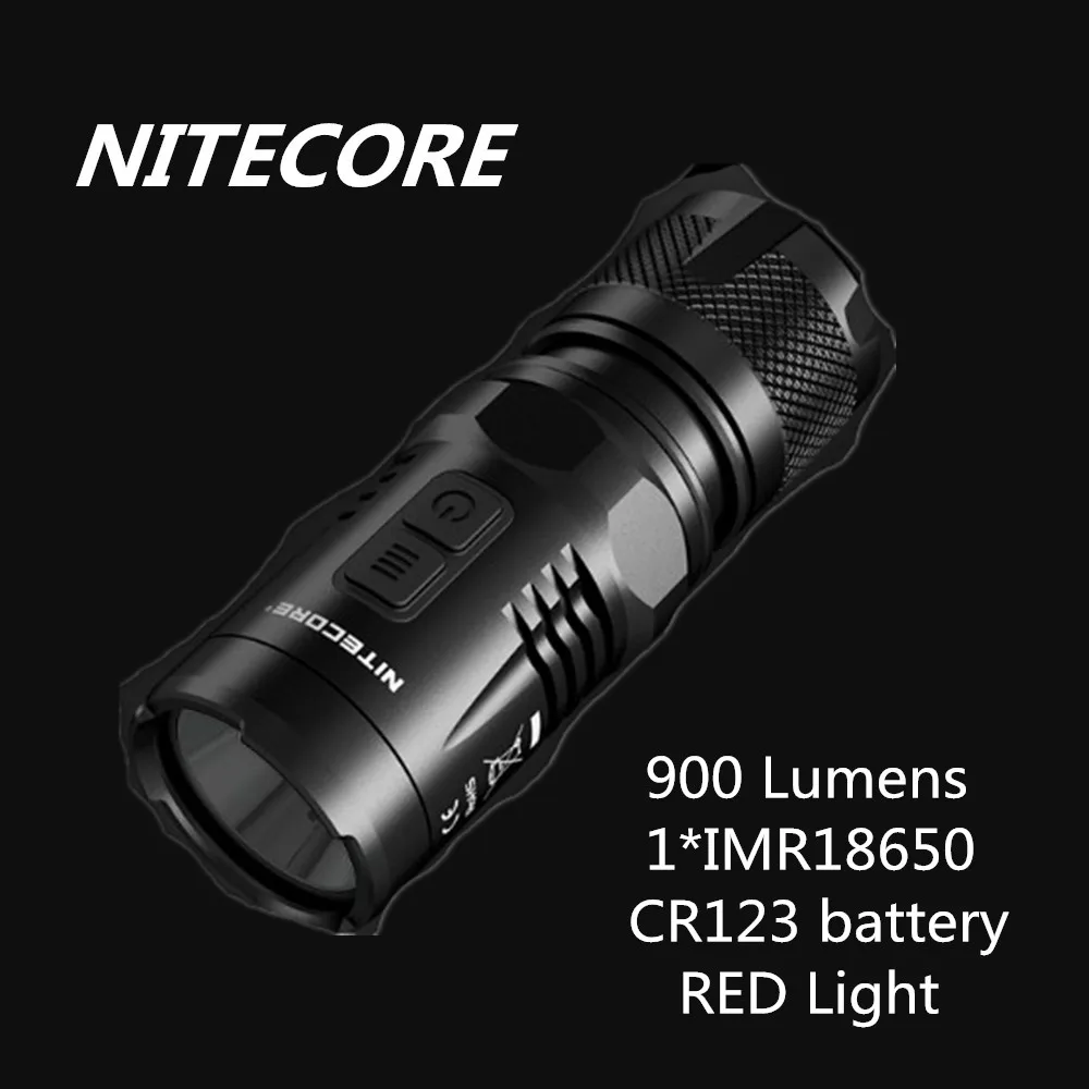 EC11 NITECORE 900 lumens Mini EDC max Mini Flashlight Torch with Red Light use imr 18350 battery