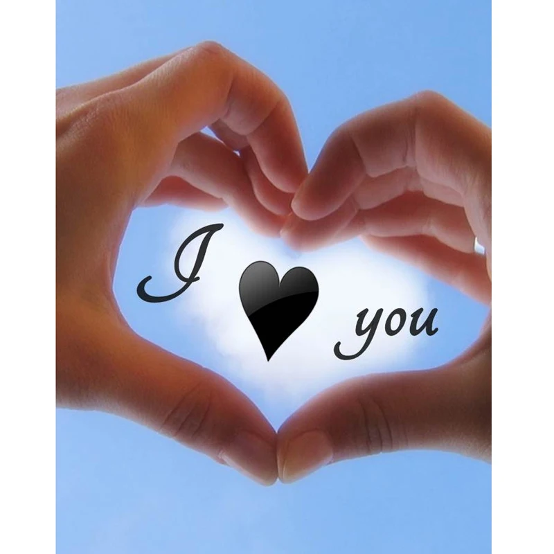 

100% Full 5D diy Daimond Painting Cross-stitch "I Love You" 3D Diamond Painting Full Round Rhinestones Paintings Embroidery
