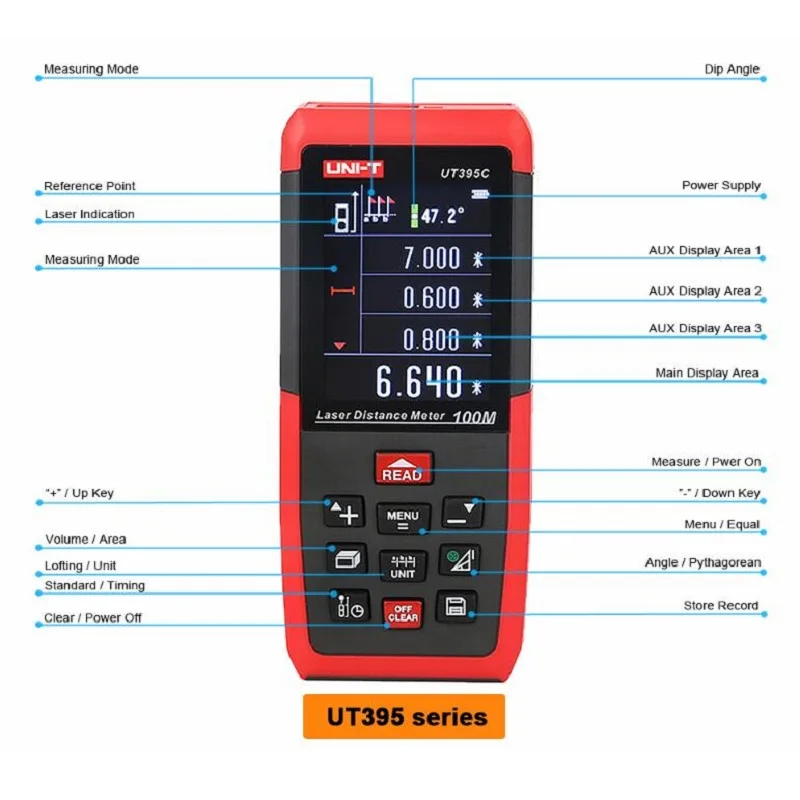  UNI-T Laser Distance Meters 50m~120m Range Finder UT395/UT396 series with 2MP Lens Best Accuracy US