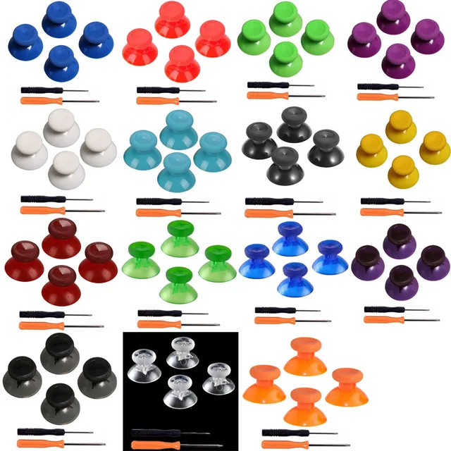 Special Price 4pcs 3D Joystick Thumbstick Thumb Stick Mushroom Shells Caps +T8H T6 Screwdriver for XBOX ONE Wireless Controller 
