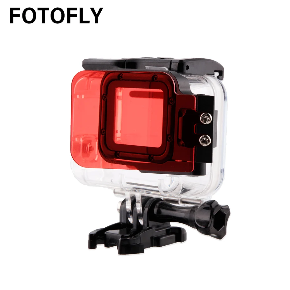 FOTOFLY Hero7 фильтр для экшн-камеры красные фильтры на водонепроницаемый чехол для GoPro Hero 5 6 7 черный Дайвинг оригинальные аксессуары для корпуса