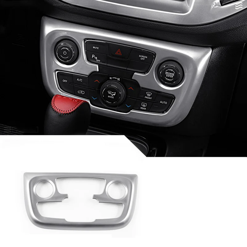 Для Jeep Compass ABS Хром Интерьер автомобильные аксессуары Стайлинг кондиционер переключатель регулировки крышка отделка - Название цвета: ABS Chrome