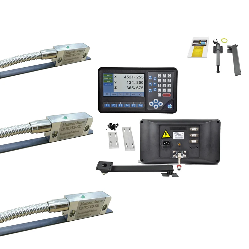 

LCD Digital Readout 3 Axis Dro with 3pcs Magnetic Scale, 5um Magnetic Read Head with 0-2000mm 3pcs Magnetic Tape
